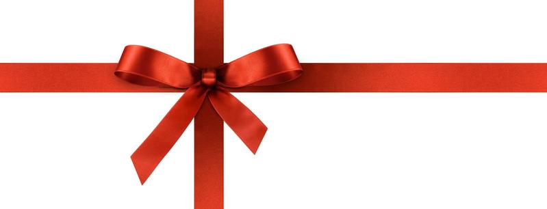 Eine rote Geschenkschleife